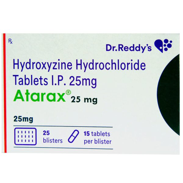 Atarax 25mg tablets manufactured by Dr. Reddy's Laboratories.