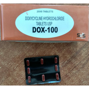 Dox 100 mg tablets manufactured by SGS Pharma